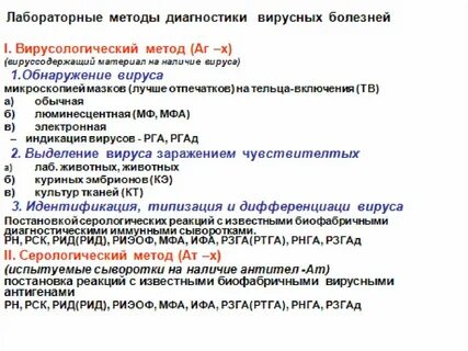 Методы выявления антител вируса