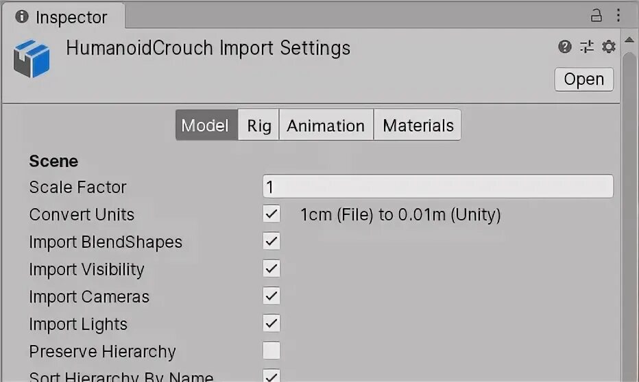 Import setting