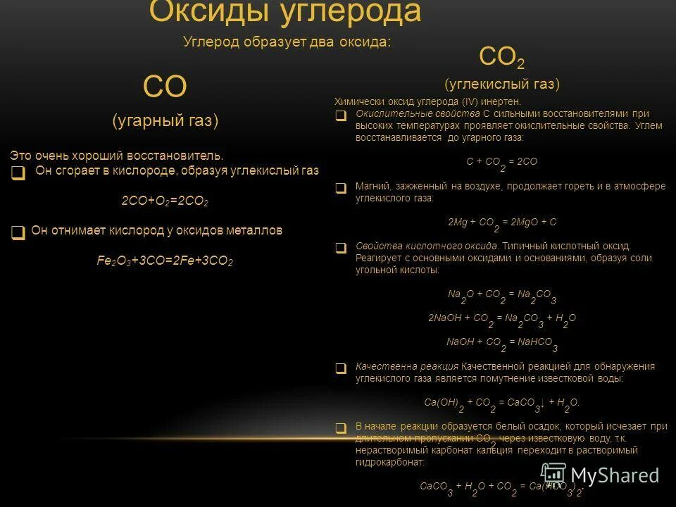 Углекислый газ основной оксид. Химические свойства оксида углерода 2. Химические свойства оксида углерода 2 и 4. УГАРНЫЙ ГАЗ взаимодействует с. Оксид углерода 2 УГАРНЫЙ ГАЗ.