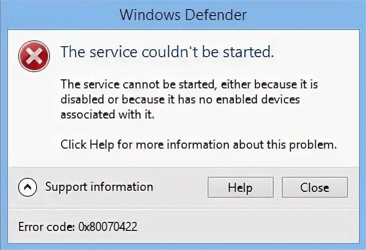 The service cannot be started