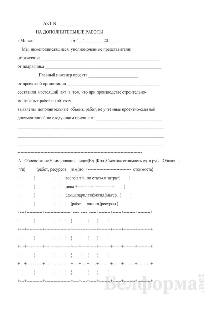 Дополнительно выполненные работы. Дополнительно выполненные работы