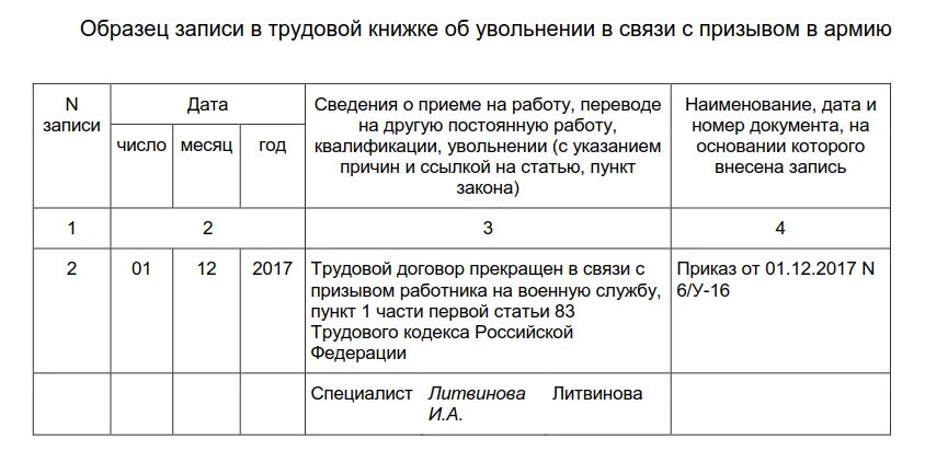 Запись в трудовой книжке об увольнении в армию. Запись в трудовой книжке увольнение в связи с призывом в армию. Уволен в связи с призывом в армию запись в трудовой. Запись в трудовой книжке в связи с призывом в армию. Уволен с выходом на пенсию