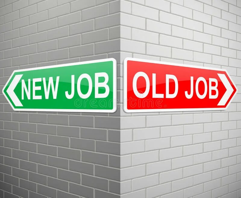 Old job. New job. new job kg. easy decision.