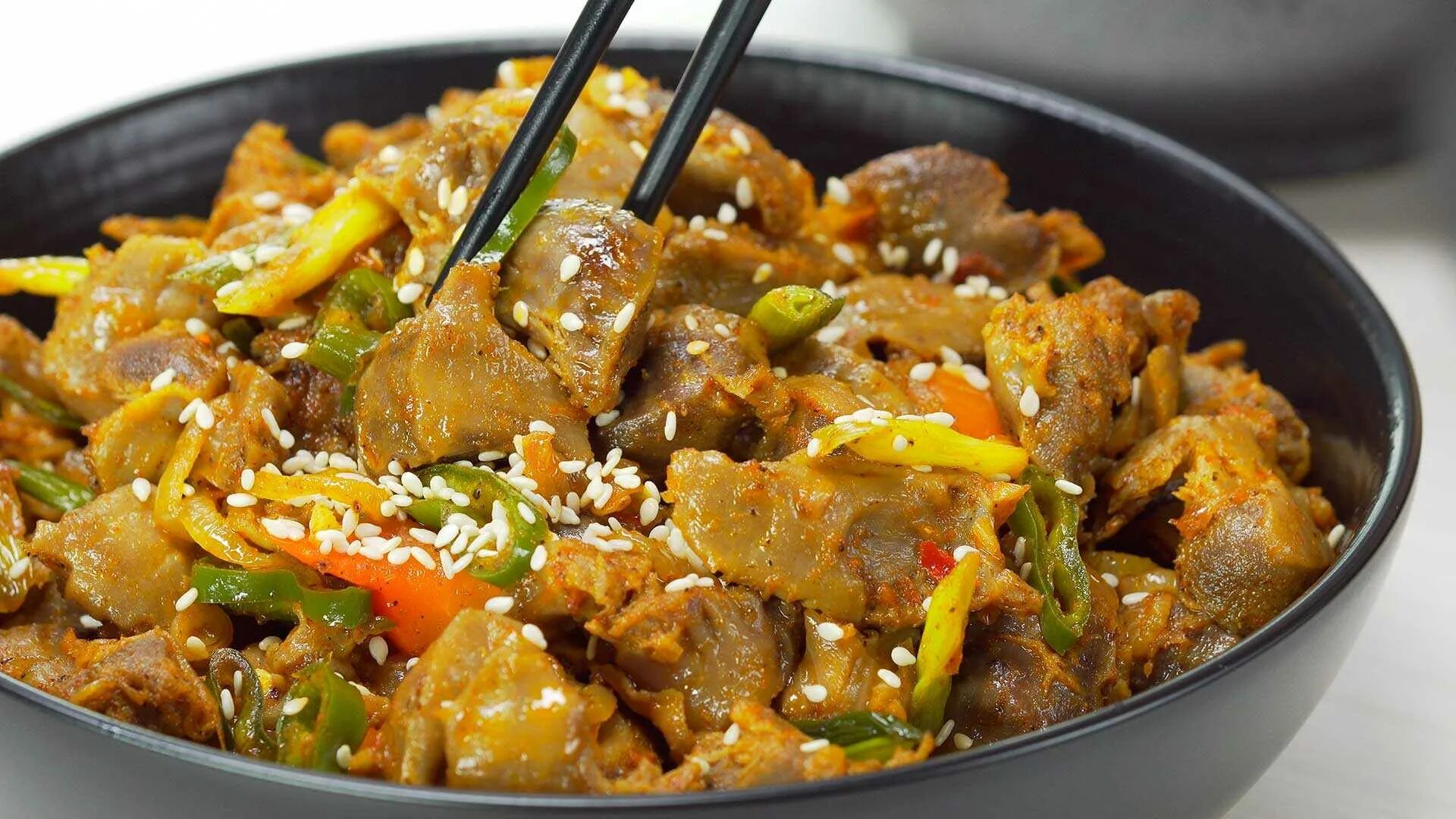 Куриные желудки блюдо