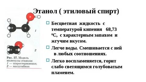 Строение этилового спирта