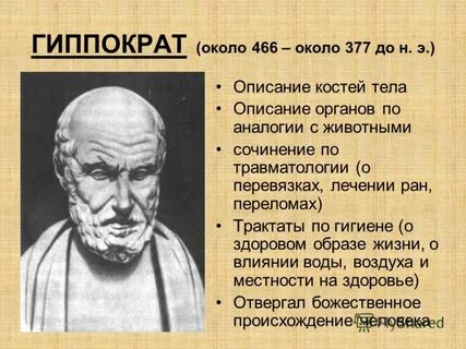 Гиппократ годы жизни вклад