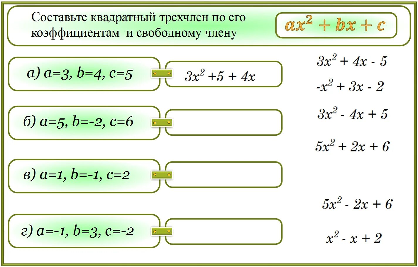 Квадратный трехчлен. Квадрат трёхчлена формула. Составьте квадратный трехчлен. Квадратный трехчлен в квадрате.