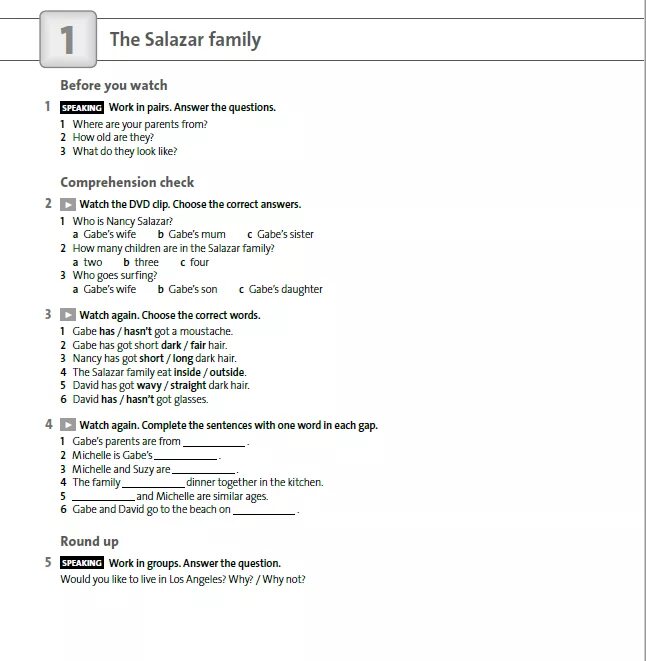 3 answer the questions in pairs