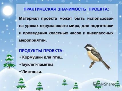 Как помочь птицам зимой презентация 1 класс