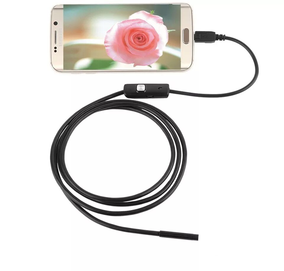 Гибкая видеокамера эндоскоп Android and PC Endoscope. Гибкая камера (эндоскоп) 2 м.. Эндоскоп USB для смартфонов (8мм, 720р, 2м) Орбита ot-sme14. Эндоскопическая водонепроницаемая камера USB / Micro USB для Android / PC, 2 метра. Камера гибкая для телефона с подсветкой