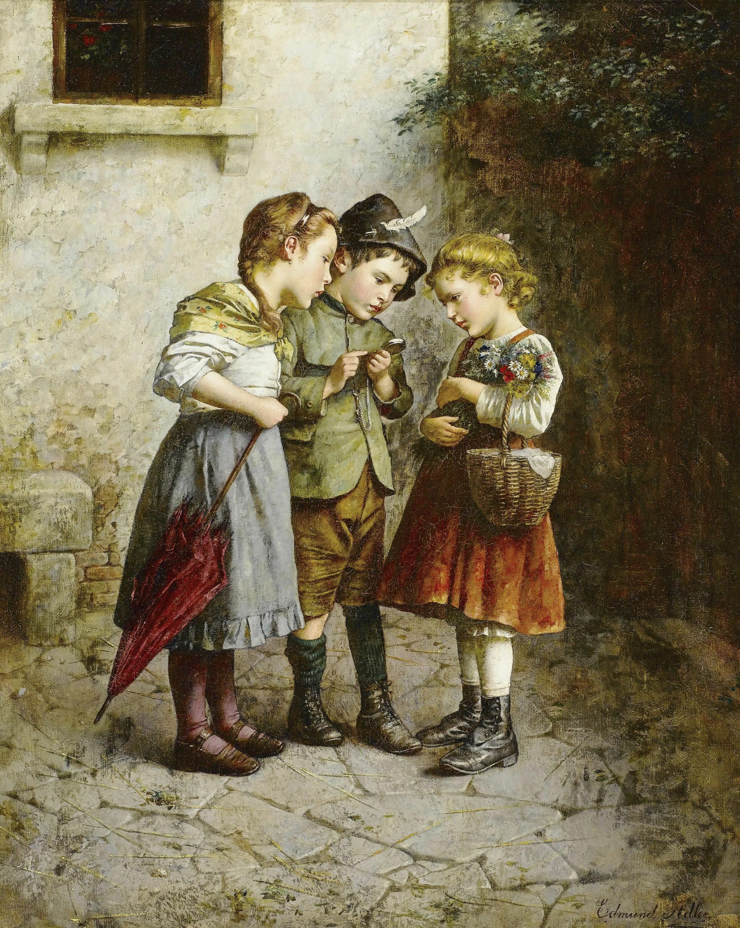 С сюжетом молодые старые. Австрийский художник Edmund Adler (1876-1965). Художник Edmund Adler дети.