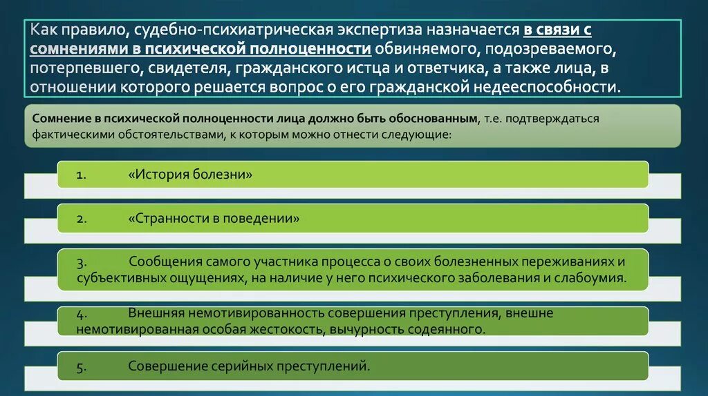 Назначение судебно-психиатрической экспертизы. Порядок производства судебных психиатрических экспертиз. Комплексная судебная психолого-психиатрическая экспертиза. Основания назначения судебной экспертизы. Задачи судебного производства