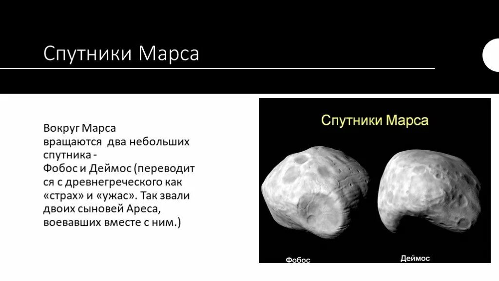 Страх и ужас спутники какой. Марс и его спутники Фобос и Деймос. Деймос (Спутник Марса). Страх и ужас спутники Марса. Два спутника Фобос и Деймос.