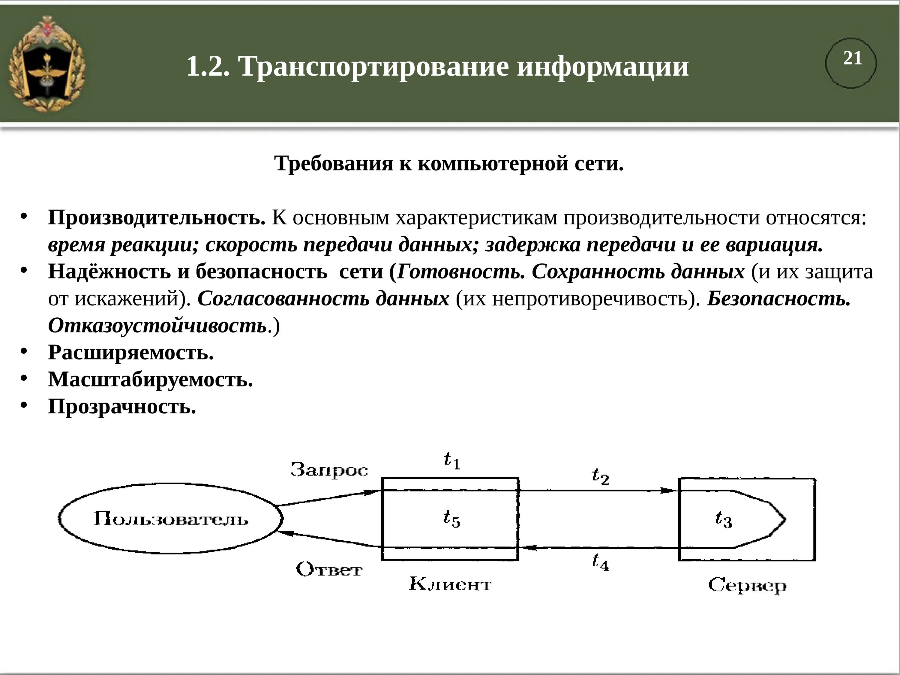 Этапы преобразования данных. Требования к производительности системы. Задержка передачи данных. Транспортирование информации. Требования к компьютерным сетям.