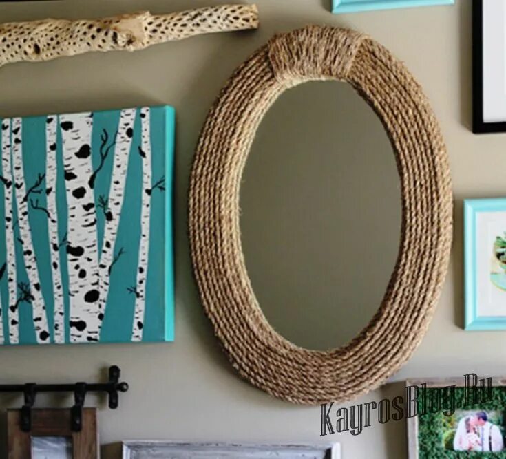 Декор зеркала джутом своими руками Pin by Roberta Daniela BArboza Thimot on casa Rope decor, Diy crafts room decor,