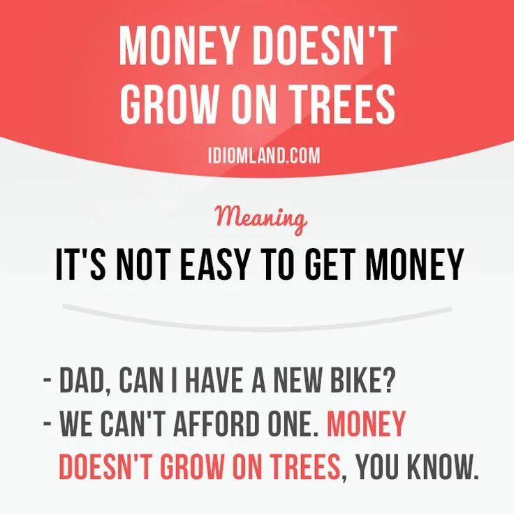 Doesn t grow. Money doesn't grow on Trees. Money idioms. It does grow on you идиома. T-grow.
