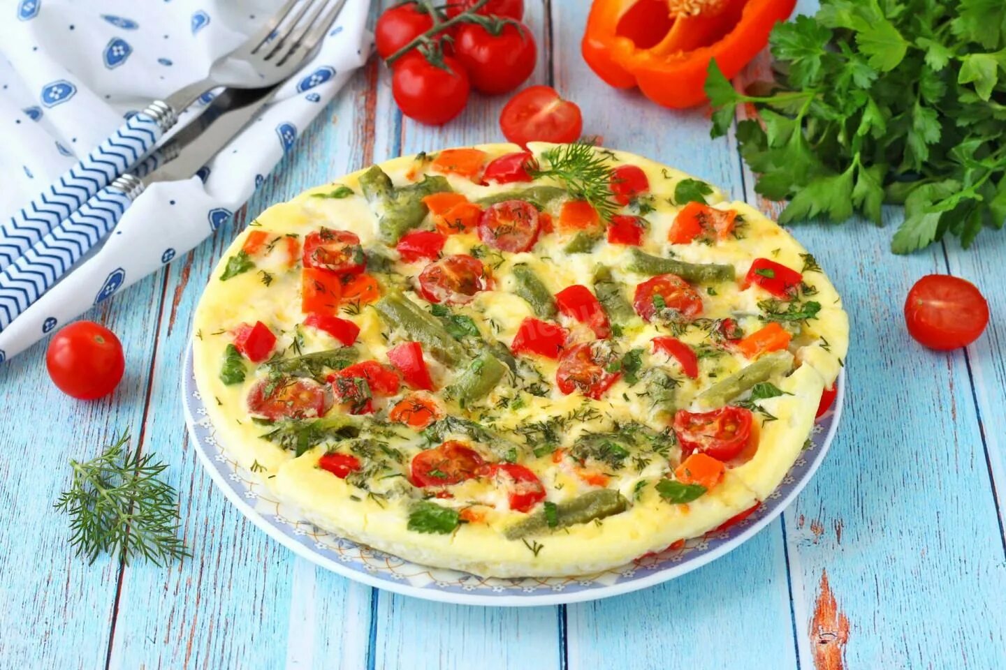 Омлет с овощами. Омлет с овощами