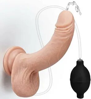 Spritz Dildo mit Groß Saugnapf Silikon, Wassersprühfunktion Didlo mit Sperm...