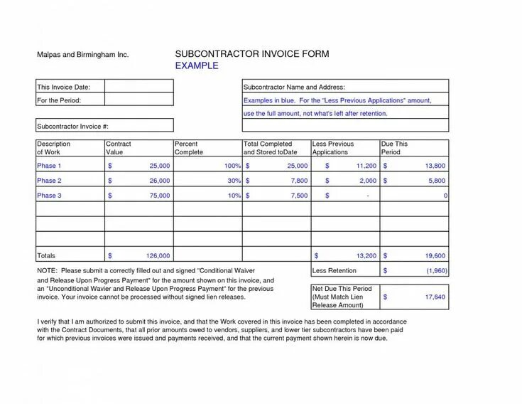 Invoice contract