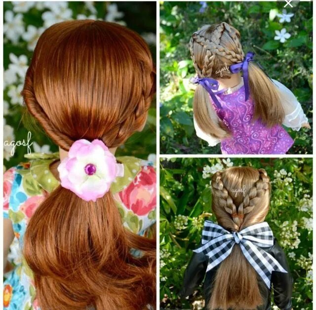 Какие прически можно сделать реборну Braided Doll Hairstyle For Easter! American girl doll hairstyles, American girl