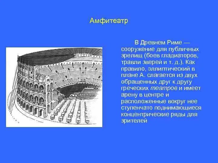 Амфитеатр в древнем Риме. Театр амфитеатр и цирк в Риме. Сооружения для зрелищ. Сооружения гладиаторских боев.