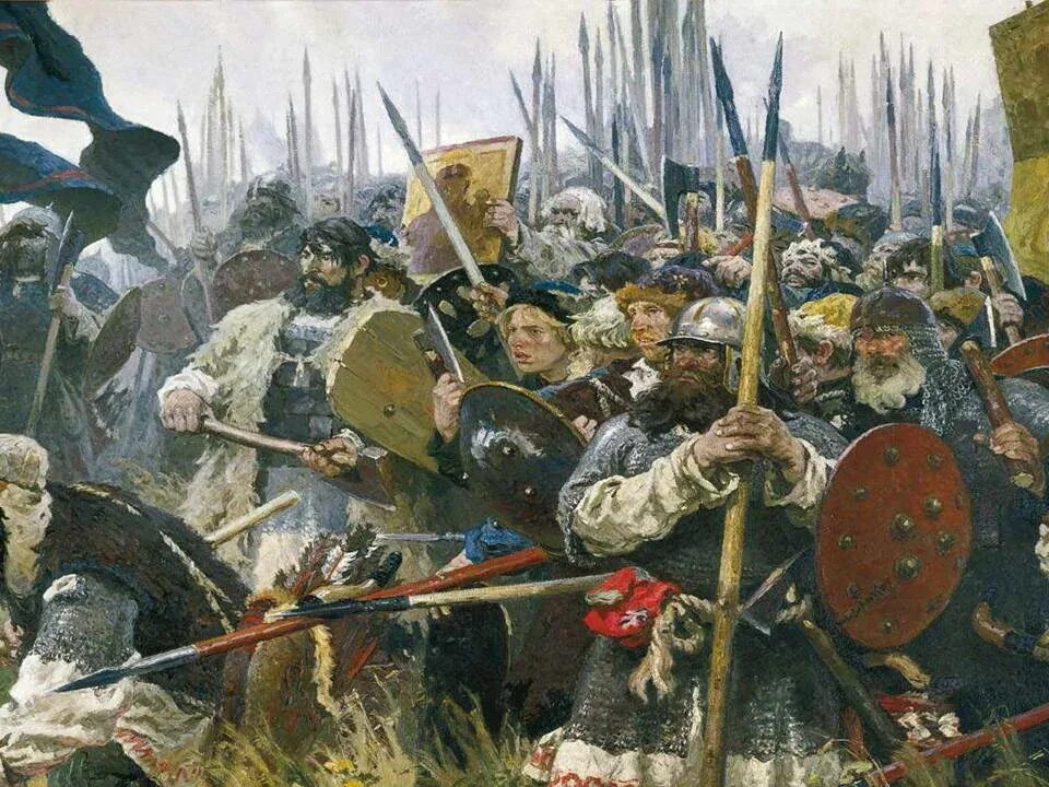 А бубнова куликово поле. Картина Бубнова утро на Куликовом поле. 1380 Куликовская битва.
