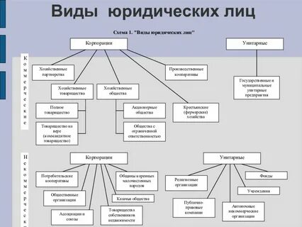 Юридические лица виды