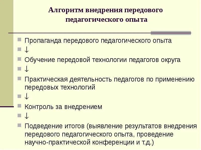 Изучение обобщение передового педагогического опыта. Алгоритм анализа передового педагогического опыта. Этапов процесса выявления передового педагогического опыта.. Передовой педагогический опыт. Рекомендации по обобщению передового педагогического опыта.