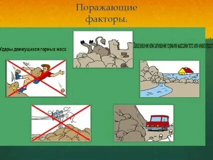 Поражающие факторы обвалов оползней селей