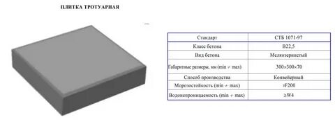 Тротуарная плитка 300 300 вес