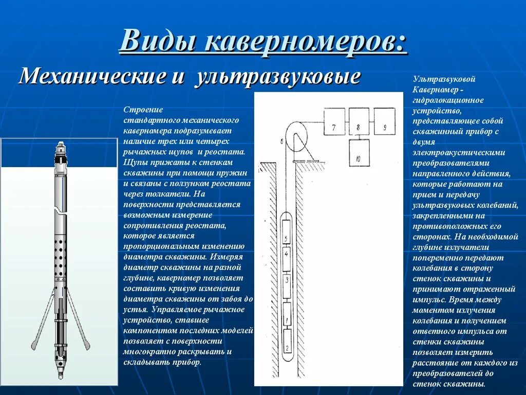 Измерения в скважинах. Геофизический скважинный прибор каверномер. Термометр скважинный ТСЭ-100. Приборы для кавернометрии открытого ствола скважины.