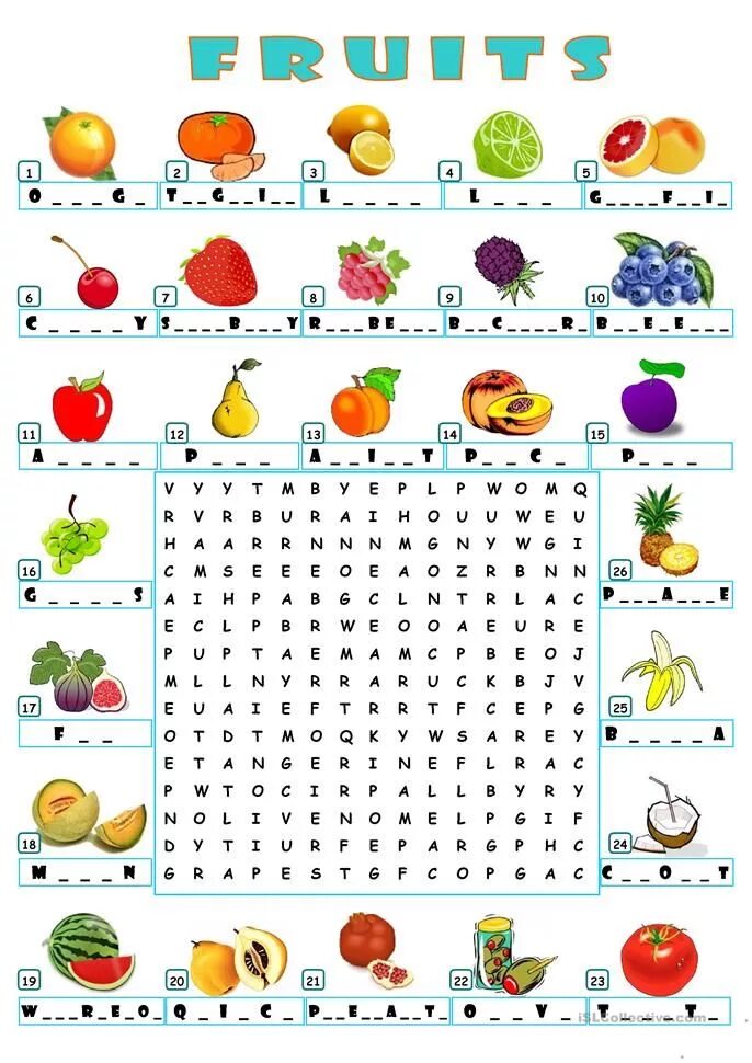 Vegetables exercises