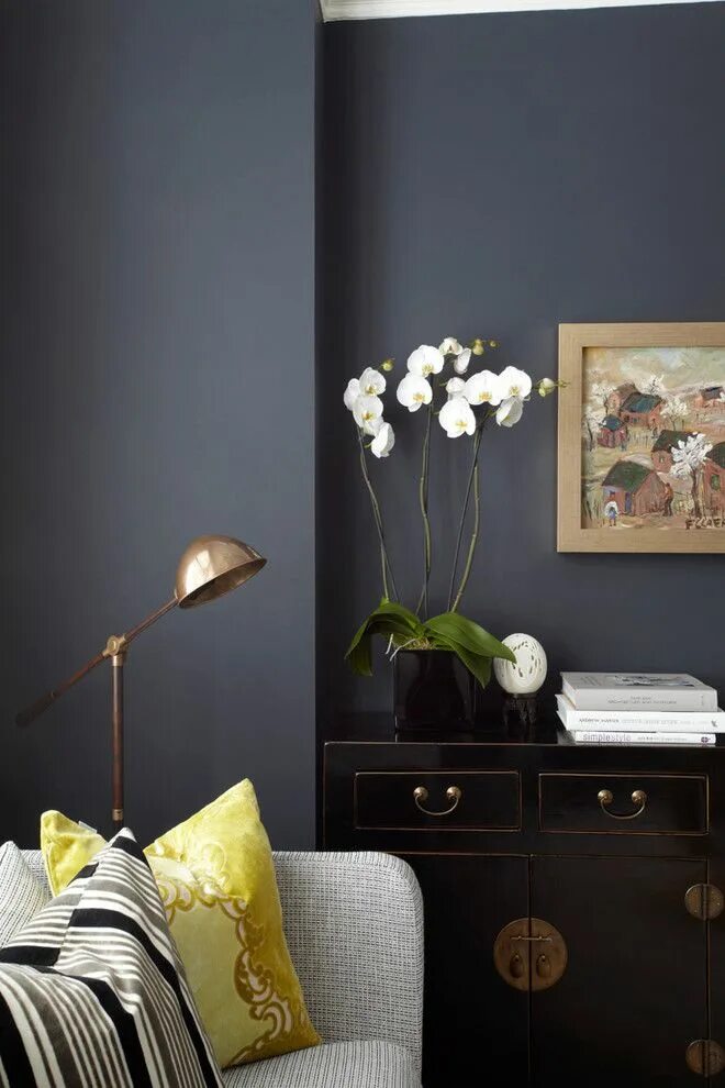 Темно серая краска для стен. Slaked lime 105. Покраска стены темный. Серые стены в спальне. Темно серые стены.