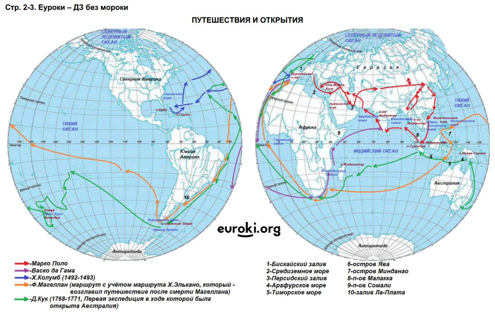 Контурная карта 5 класс география