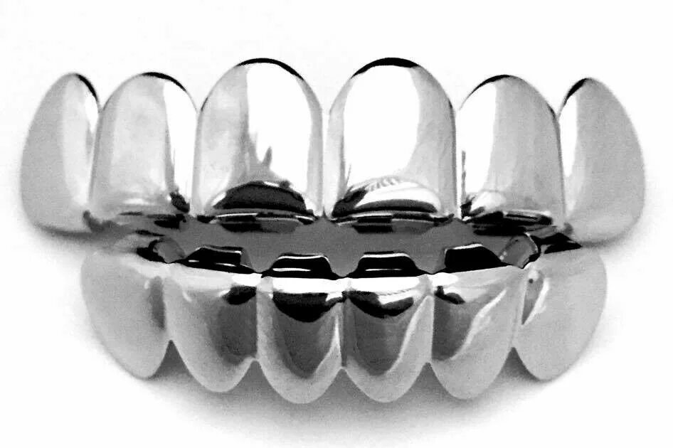 Сколько стоит металлические зубы. Грилзы серебряные.
