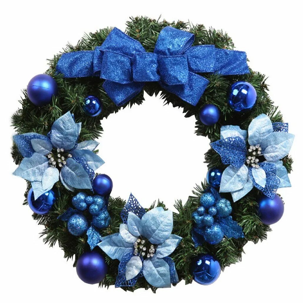 Голубой венок. Венок новогодний в синем цвете. Синий венок. Синие венки. Рождественский венок с синими шарами.