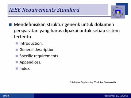 Specific requirements