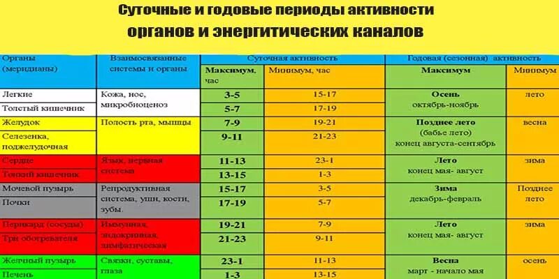 Время отдыха организма. Периоды активности меридианов человека. Биоритмы органов человека по часам суток таблица. Активность меридианов человека по часам. Активность энергетических каналов по часам.