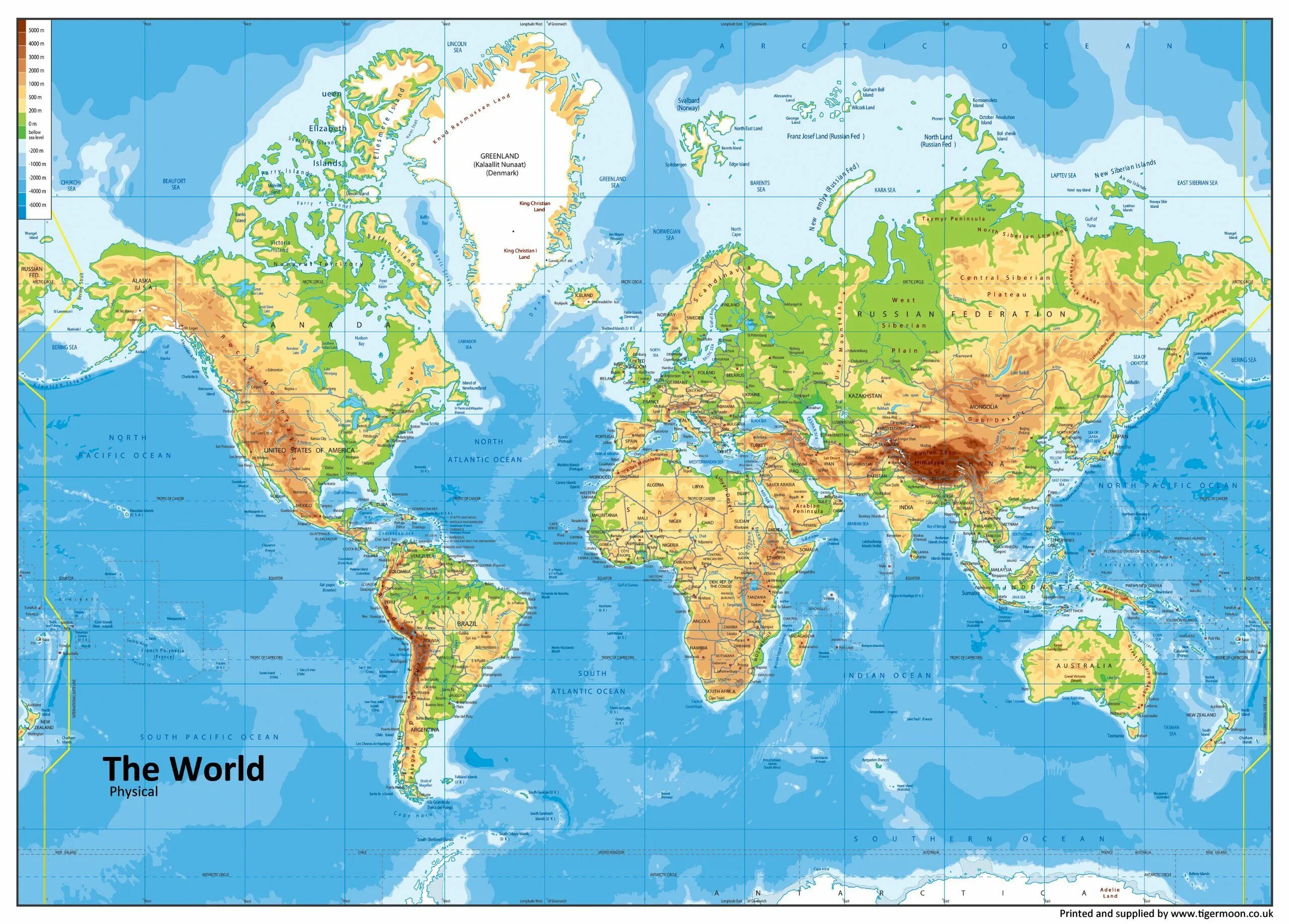 Physical world. Физическая карта. Карта земли географическая.