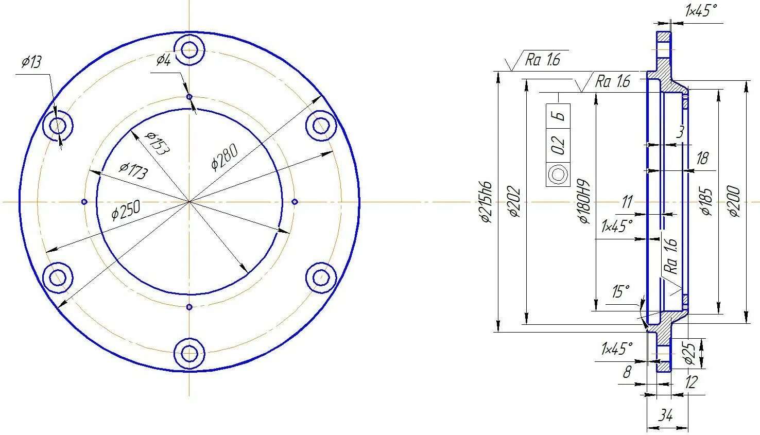 Курсовая работа диск. Чертеж детали полумуфта. Техпроцесс детали фланец. 02. Втулка чертеж детали с размерами.