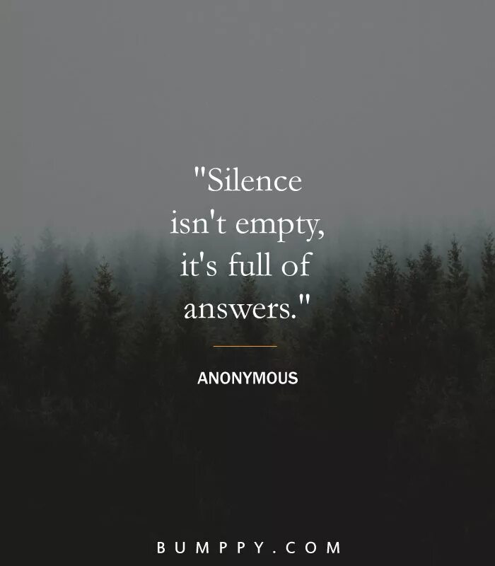 Can not be empty. Silence isn&#039;t empty it&#039;s full. the silence is your answer. isnsilence isn&#039;t empty it&#039;s full of answers. silence is not empty is full of answers.