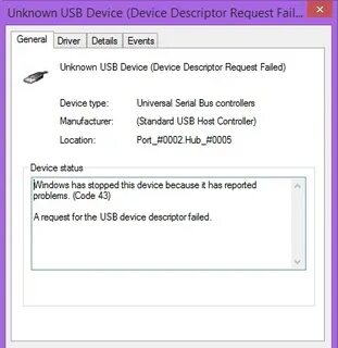Usb unknown device