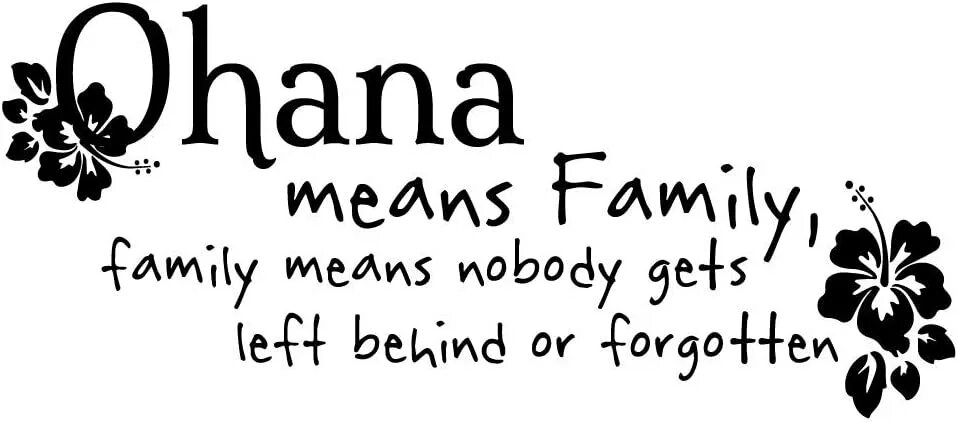 Охана. Ohana means. Охана это семья. Надпись Ohana.