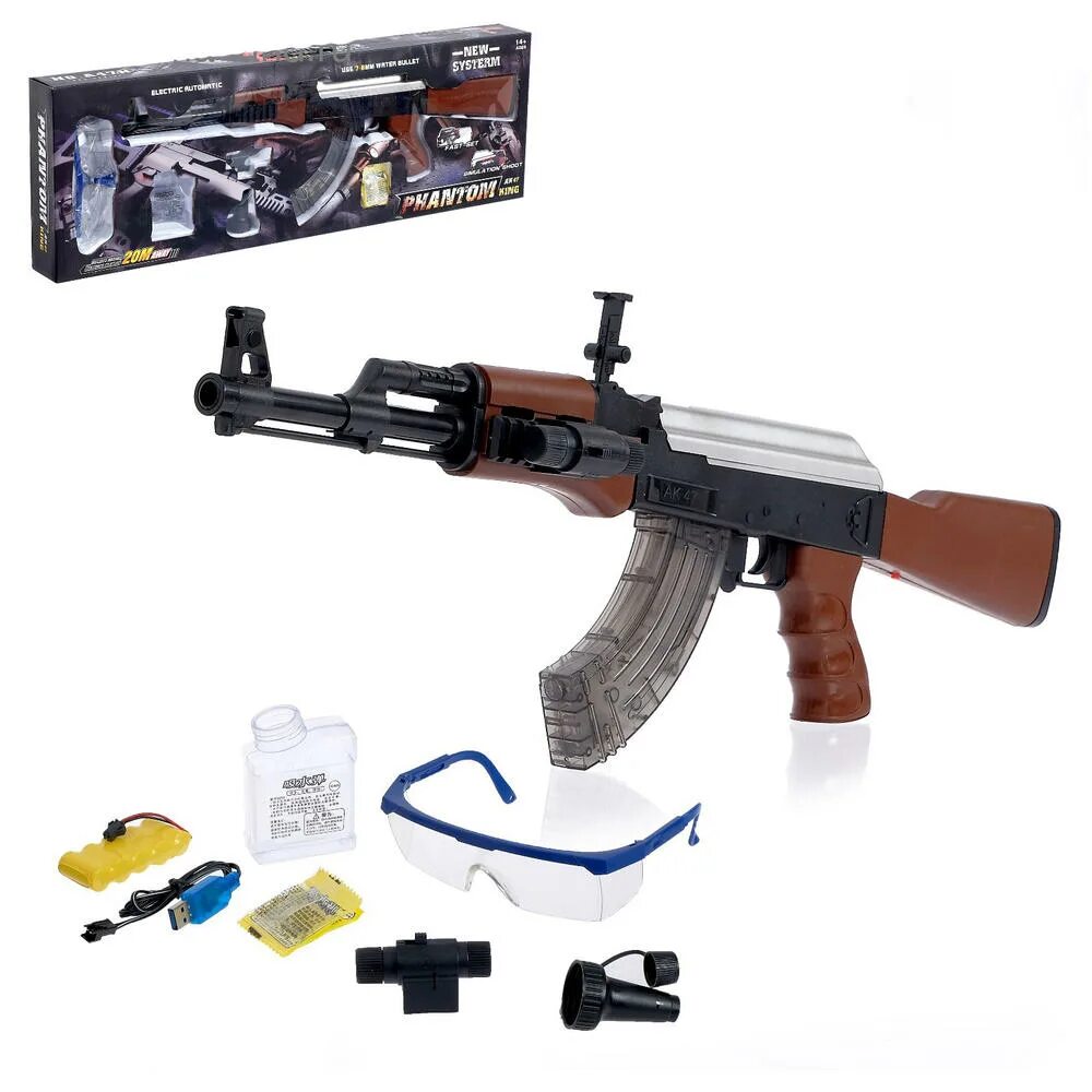 Игрушечные автоматы с пульками. Автомат cs toys ak-47 a47n. автомат калашникова ак-47 игрушка с гелием пульками. автомат с гелевыми пулями на аккумуляторе (2 режима стрельбы + лазер). детский автомат ak-47 на аккумуляторе a47n.
