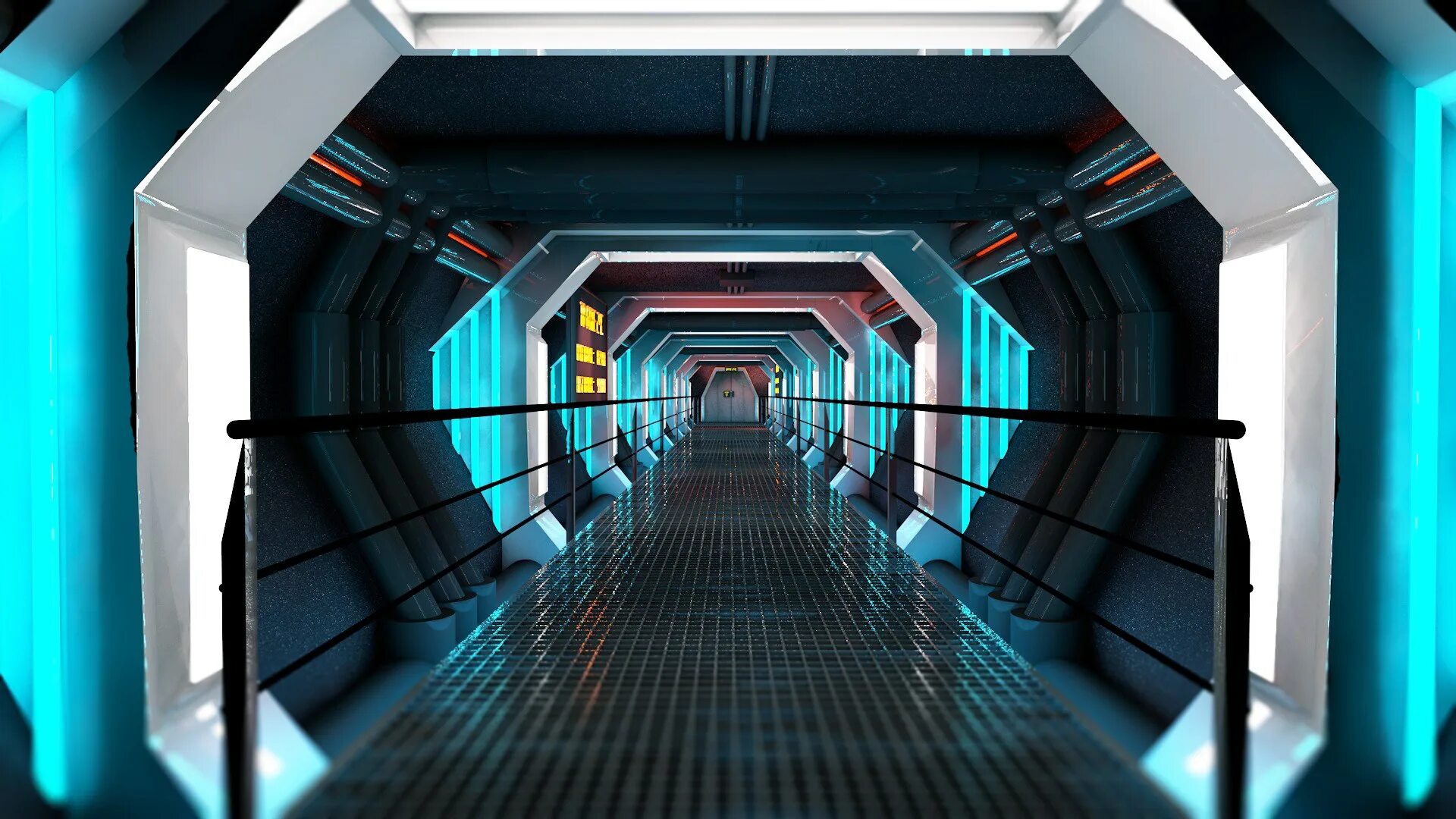 Пространство где и будет. Коридор космического корабля будущего sci-fi. футуристический тоннель. футуристический коридор. футуристическое пространство.