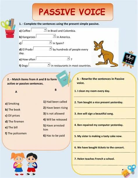 Passive Voice past simple Worksheets. Present Passive Voice Worksheets. Пассив Войс. Пассивный залог упражнения.