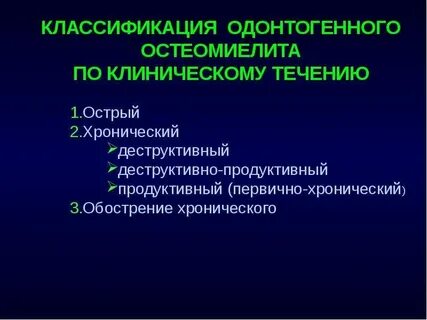 Классификация остеомиелита