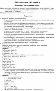 Лабораторная работа по биологии решение генетических задач
