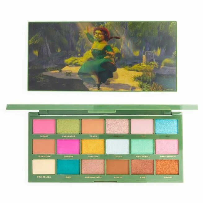 Адвент календарь makeup revolution shrek. Shrek revolution косметика набор. палетка шрек. палетка теней шрек. революшен шрек.