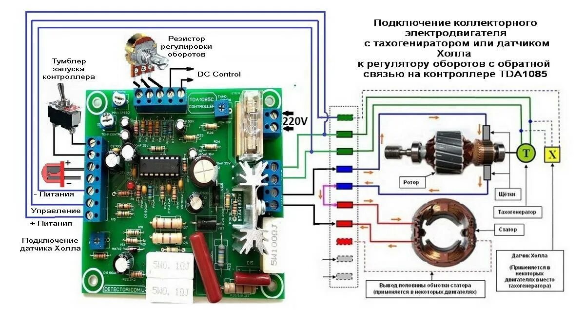 Подключение мотора к контроллеру 5 класс технология. Схема подключения регулятора скорости двигателя. Схема подключения мотора от стиральной машины к регулятору оборотов. Схема управления коллекторным двигателем переменного тока 220. Схема подключения регулятора оборотов Эл двигателя.